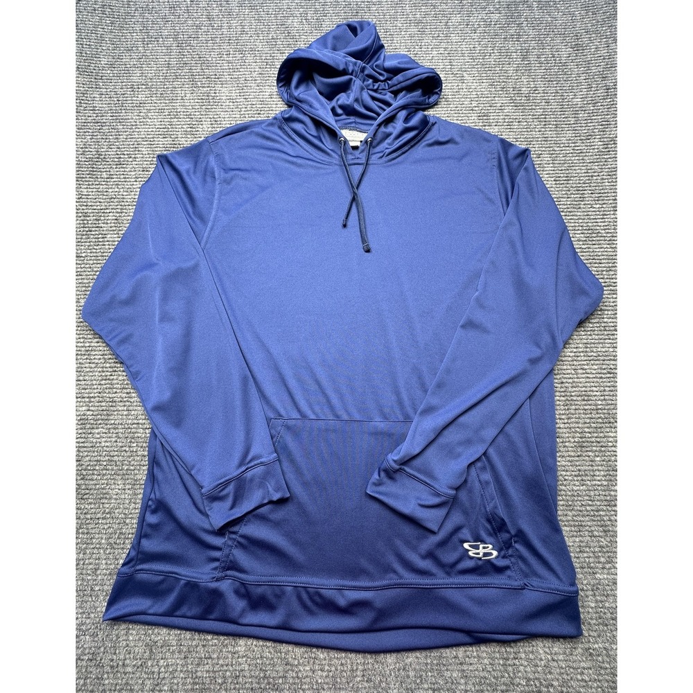 Boombah Hoodie Mens XL Blue Lightweight Pullover Kangaroo Pocket‎ Performance